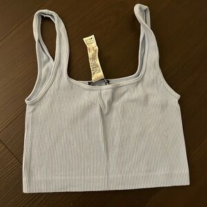 Blue zara seamless top